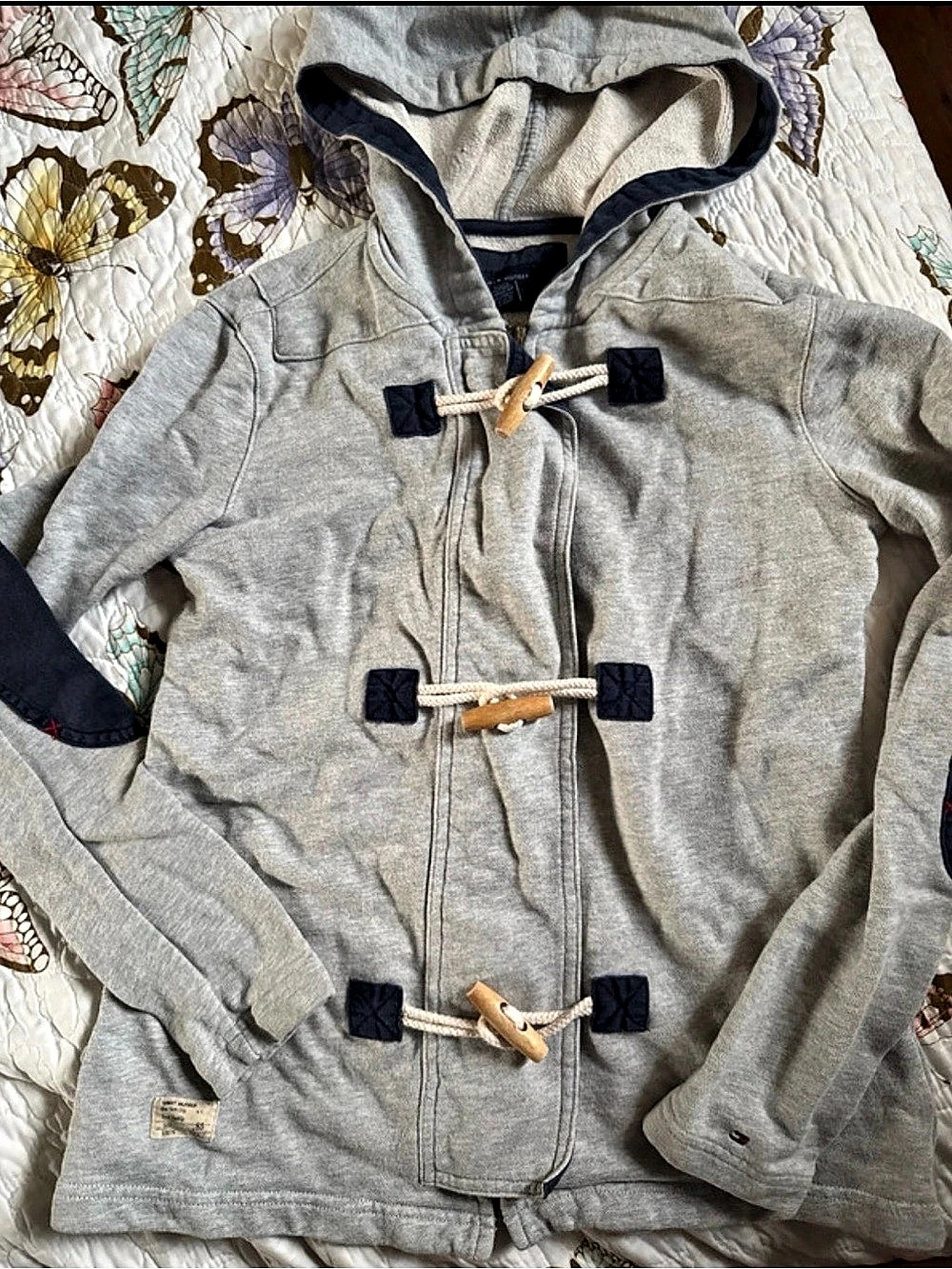 Tommy Hilfiger Hooded Toggle Jacket Gray XS